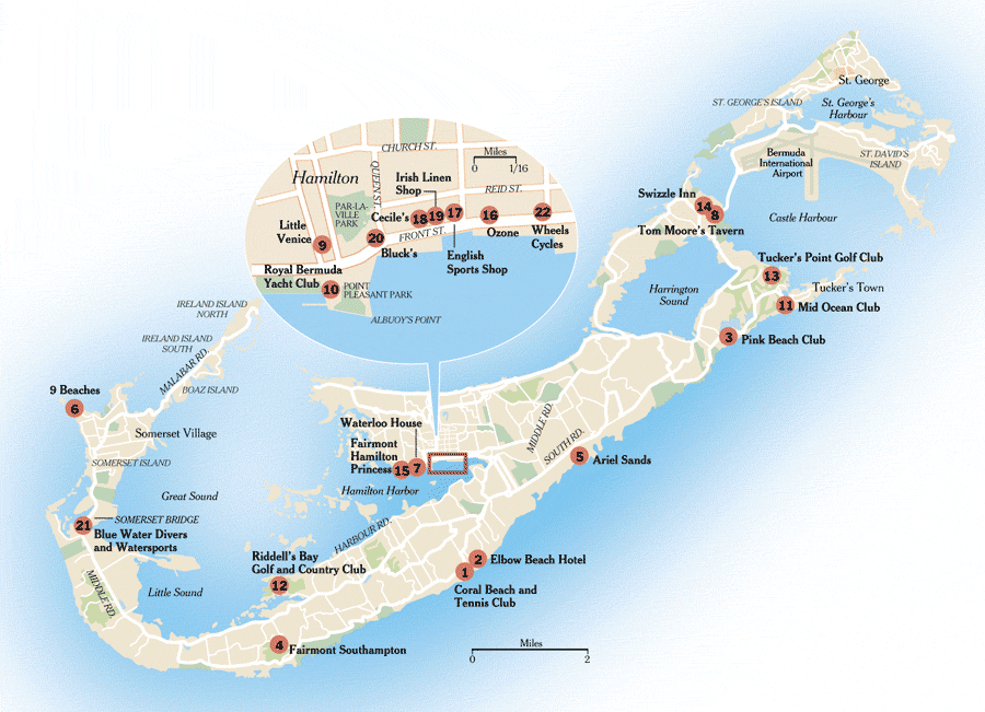 Bermudes Saint George carte